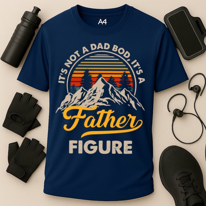 It's Not A Dad Bod It's A Father Figure Sunset Retro Vintage Performance Shirt