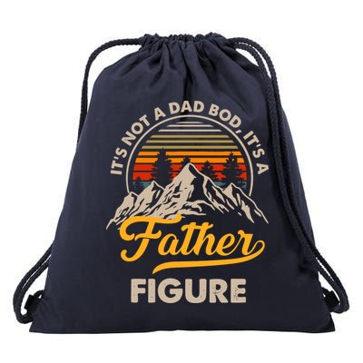 It's Not A Dad Bod It's A Father Figure Sunset Retro Vintage Drawstring Bag