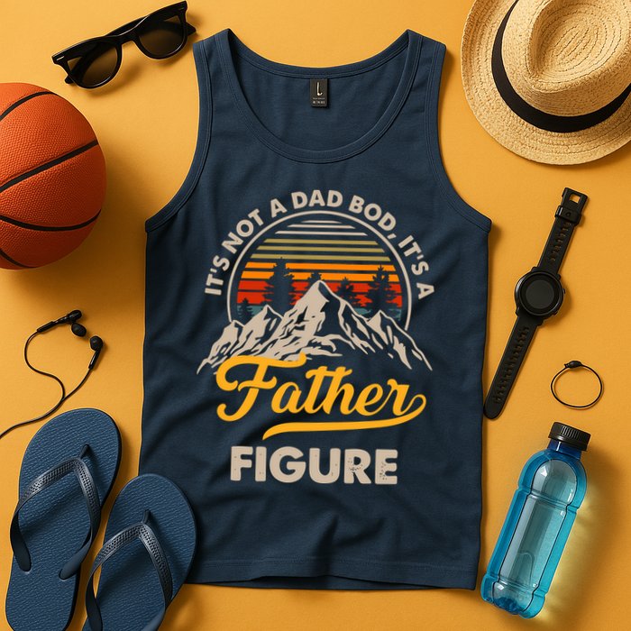 It's Not A Dad Bod It's A Father Figure Sunset Retro Vintage Tank Top