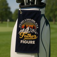 It's Not A Dad Bod It's A Father Figure Sunset Retro Vintage Golf Towel