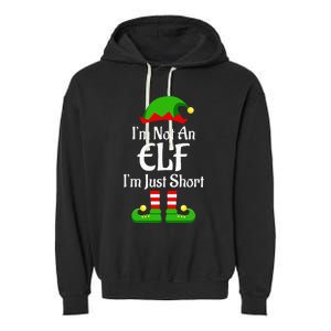 I'm Not An Elf Family Christmas Pjs Matching Garment-Dyed Fleece Hoodie