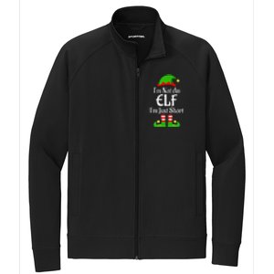 I'm Not An Elf Family Christmas Pjs Matching Stretch Full-Zip Cadet Jacket