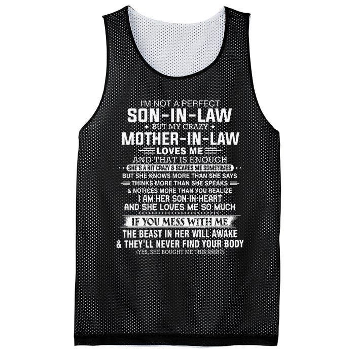 I'm Not A Perfect Soninlaw But My Crazy Motherinlaw Mesh Reversible Basketball Jersey Tank