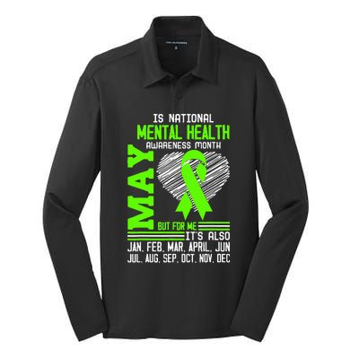 Is National Awareness Month May But For Me Is Mental Health Silk Touch Performance Long Sleeve Polo