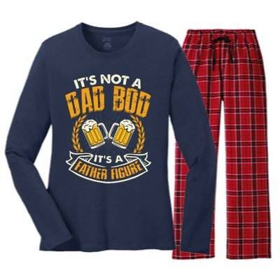 It's Not A Dad Bod It's A Father Figure Father's Day Funny Women's Long Sleeve Flannel Pajama Set 