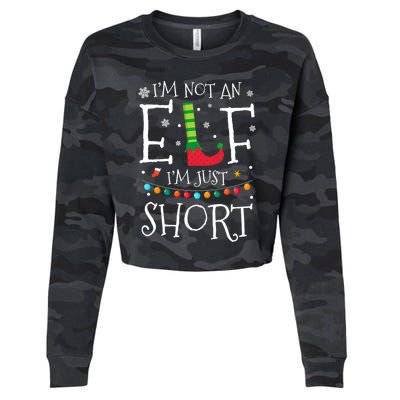 I'm Not An Elf I'm Just Short Funny Christmas Pajama Party Gift Cropped Pullover Crew