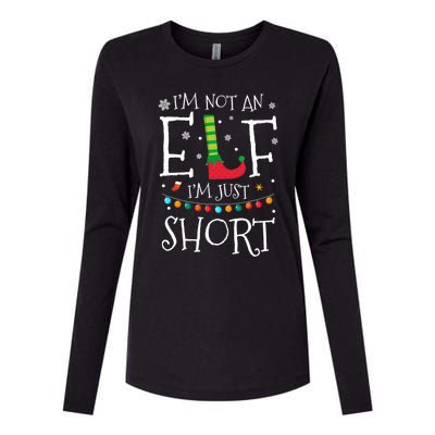 I'm Not An Elf I'm Just Short Funny Christmas Pajama Party Gift Womens Cotton Relaxed Long Sleeve T-Shirt