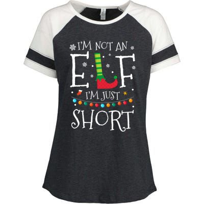 I'm Not An Elf I'm Just Short Funny Christmas Pajama Party Gift Enza Ladies Jersey Colorblock Tee