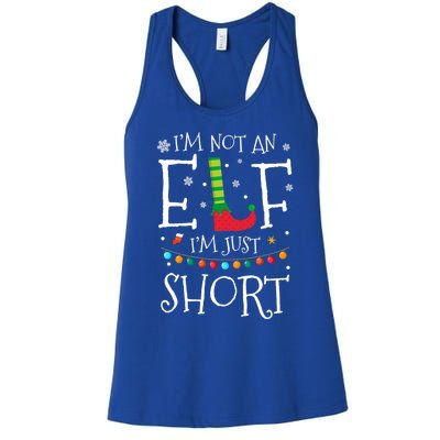 I'm Not An Elf I'm Just Short Funny Christmas Pajama Party Gift Women's Racerback Tank