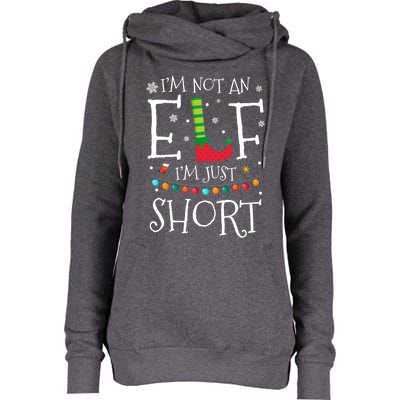 I'm Not An Elf I'm Just Short Funny Christmas Pajama Party Gift Womens Funnel Neck Pullover Hood