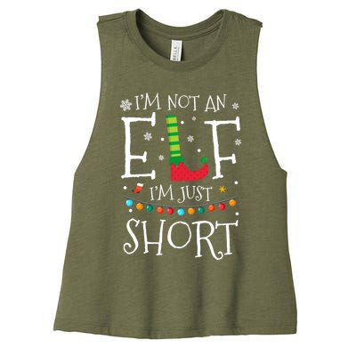 I'm Not An Elf I'm Just Short Funny Christmas Pajama Party Gift Women's Racerback Cropped Tank