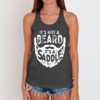 Its Not A Beard Its A Saddle Funny Bearded Moustache Men Women's Knotted Racerback Tank