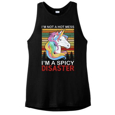 IM Not A Hot Mess IM A Spicy Disaster Ladies PosiCharge Tri-Blend Wicking Tank