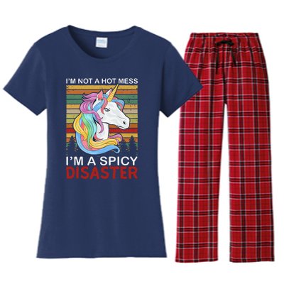 IM Not A Hot Mess IM A Spicy Disaster Women's Flannel Pajama Set