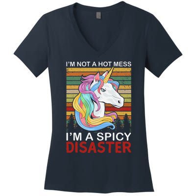 IM Not A Hot Mess IM A Spicy Disaster Women's V-Neck T-Shirt