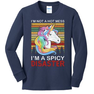 IM Not A Hot Mess IM A Spicy Disaster Kids Long Sleeve Shirt