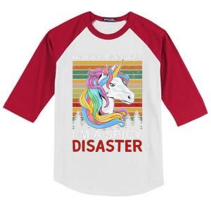 IM Not A Hot Mess IM A Spicy Disaster Kids Colorblock Raglan Jersey