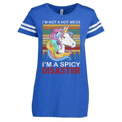 IM Not A Hot Mess IM A Spicy Disaster Enza Ladies Jersey Football T-Shirt