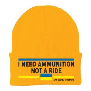 I Need Ammunition Not A Ride Ukraine President Zelensky Knit Cap Winter Beanie