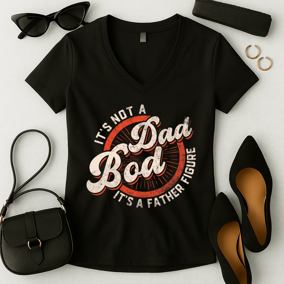 Its Not A Dad Bod Its A Father Figure Tee Funny Dad Joke Women's V-Neck T-Shirt