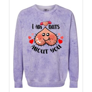 Im Nuts About You Funny Valentine Couple Funny Colorblast Crewneck Sweatshirt