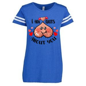 Im Nuts About You Funny Valentine Couple Funny Enza Ladies Jersey Football T-Shirt