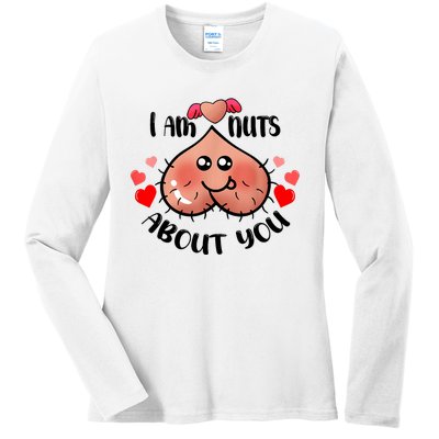 Im Nuts About You Funny Valentine Couple Funny Ladies Long Sleeve Shirt