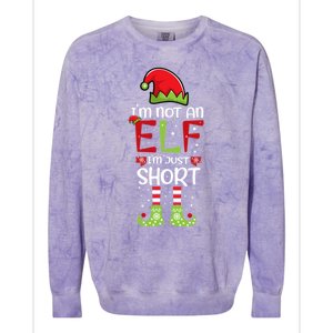 IM Not An Elf IM Just Short Family Christmas PjS Matching Colorblast Crewneck Sweatshirt