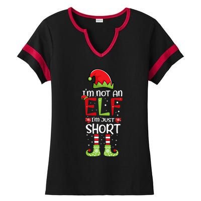 IM Not An Elf IM Just Short Family Christmas PjS Matching Ladies Halftime Notch Neck Tee