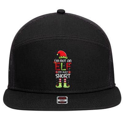 IM Not An Elf IM Just Short Family Christmas PjS Matching 7 Panel Mesh Trucker Snapback Hat