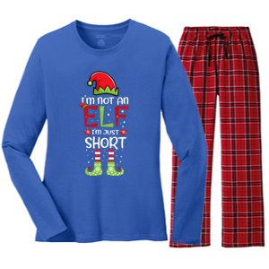 IM Not An Elf IM Just Short Family Christmas PjS Matching Women's Long Sleeve Flannel Pajama Set 