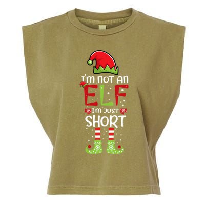 IM Not An Elf IM Just Short Family Christmas PjS Matching Garment-Dyed Women's Muscle Tee