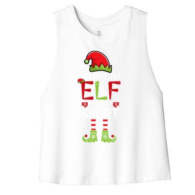 IM Not An Elf IM Just Short Family Christmas PjS Matching Women's Racerback Cropped Tank