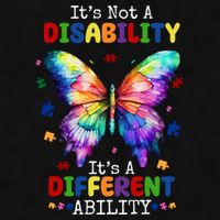 Its Not A Disability Its A Different Ability Autism Butterfly Ladies PosiCharge Tri-Blend Wicking Tank