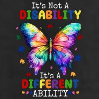Its Not A Disability Its A Different Ability Autism Butterfly 7 Panel Mesh Trucker Snapback Hat
