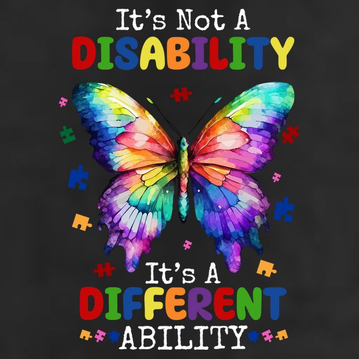 Its Not A Disability Its A Different Ability Autism Butterfly 7 Panel Mesh Trucker Snapback Hat
