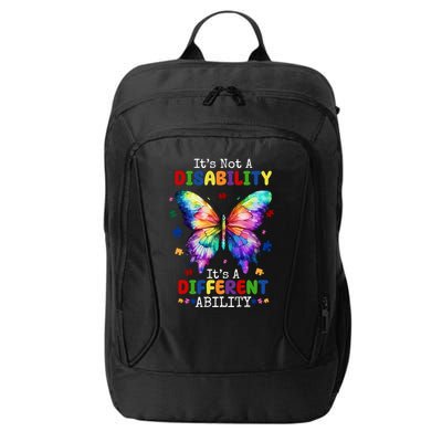 Its Not A Disability Its A Different Ability Autism Butterfly City Backpack