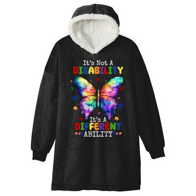 Its Not A Disability Its A Different Ability Autism Butterfly Hooded Wearable Blanket