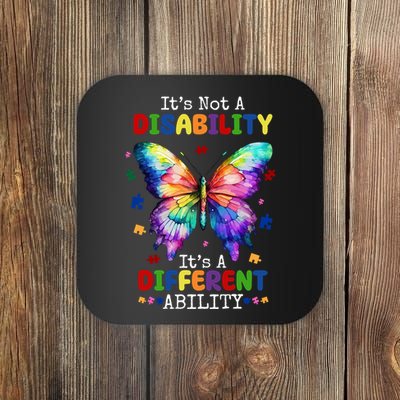 Its Not A Disability Its A Different Ability Autism Butterfly Coaster