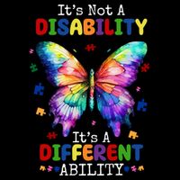 Its Not A Disability Its A Different Ability Autism Butterfly Drawstring Bag