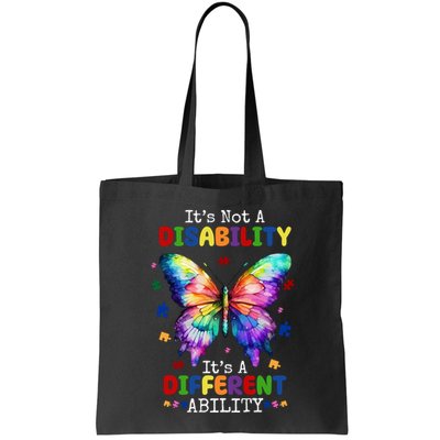 Its Not A Disability Its A Different Ability Autism Butterfly Bag