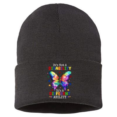 Its Not A Disability Its A Different Ability Autism Butterfly Sustainable Knit Beanie
