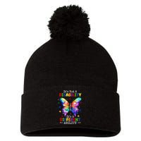 Its Not A Disability Its A Different Ability Autism Butterfly Pom Pom 12in Knit Beanie