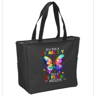 Its Not A Disability Its A Different Ability Autism Butterfly Zip Tote Bag