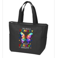 Its Not A Disability Its A Different Ability Autism Butterfly Zip Tote Bag