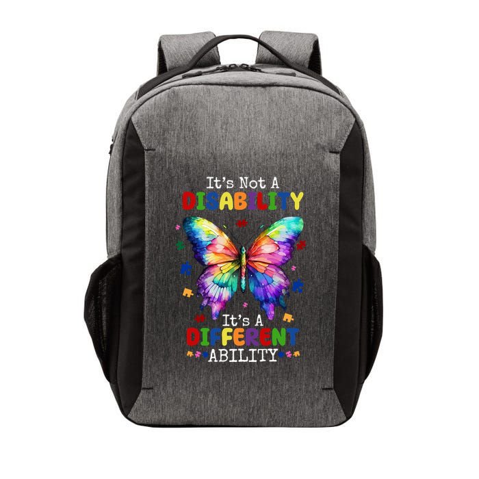 Its Not A Disability Its A Different Ability Autism Butterfly Vector Backpack