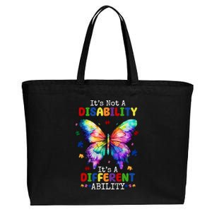 Its Not A Disability Its A Different Ability Autism Butterfly Cotton Canvas Jumbo Tote