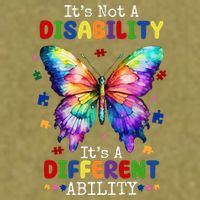 Its Not A Disability Its A Different Ability Autism Butterfly Garment-Dyed Women's Muscle Tee