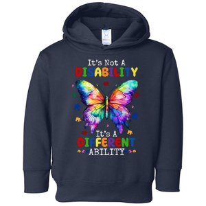 Its Not A Disability Its A Different Ability Autism Butterfly Toddler Hoodie