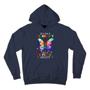 Its Not A Disability Its A Different Ability Autism Butterfly Tall Hoodie